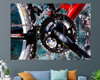 Abstract Cycling Canvas Print, Cycling Wall Art, Cycling Painting, Cycling Gift
