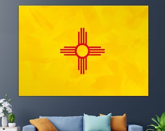 New Mexico State Flag Canvas Print, New Mexico Flag Painting, New Mexico Wall Art