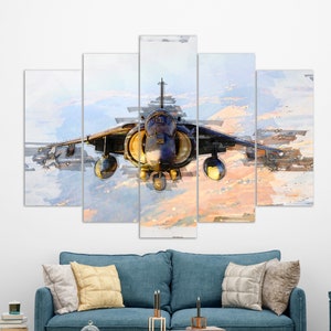 McDonnell Douglas AV-8B Harrier II Canvas Print, Ground-Attack Aircraft Wall Art, Pilot Gift, Airplane Painting Print