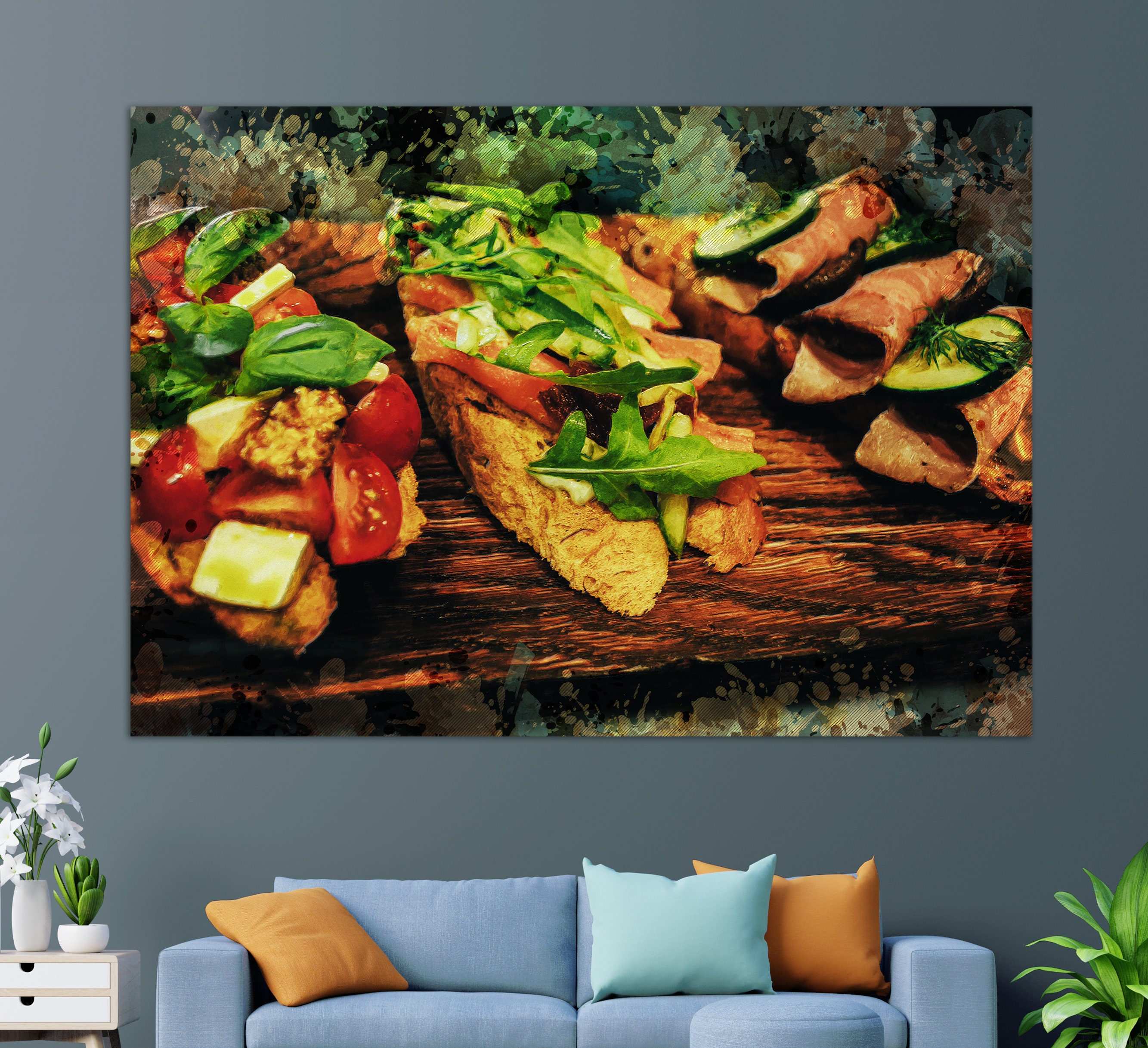 Abstract Food Wall Art Sandwich Canvas Print Food Canvas Etsy
