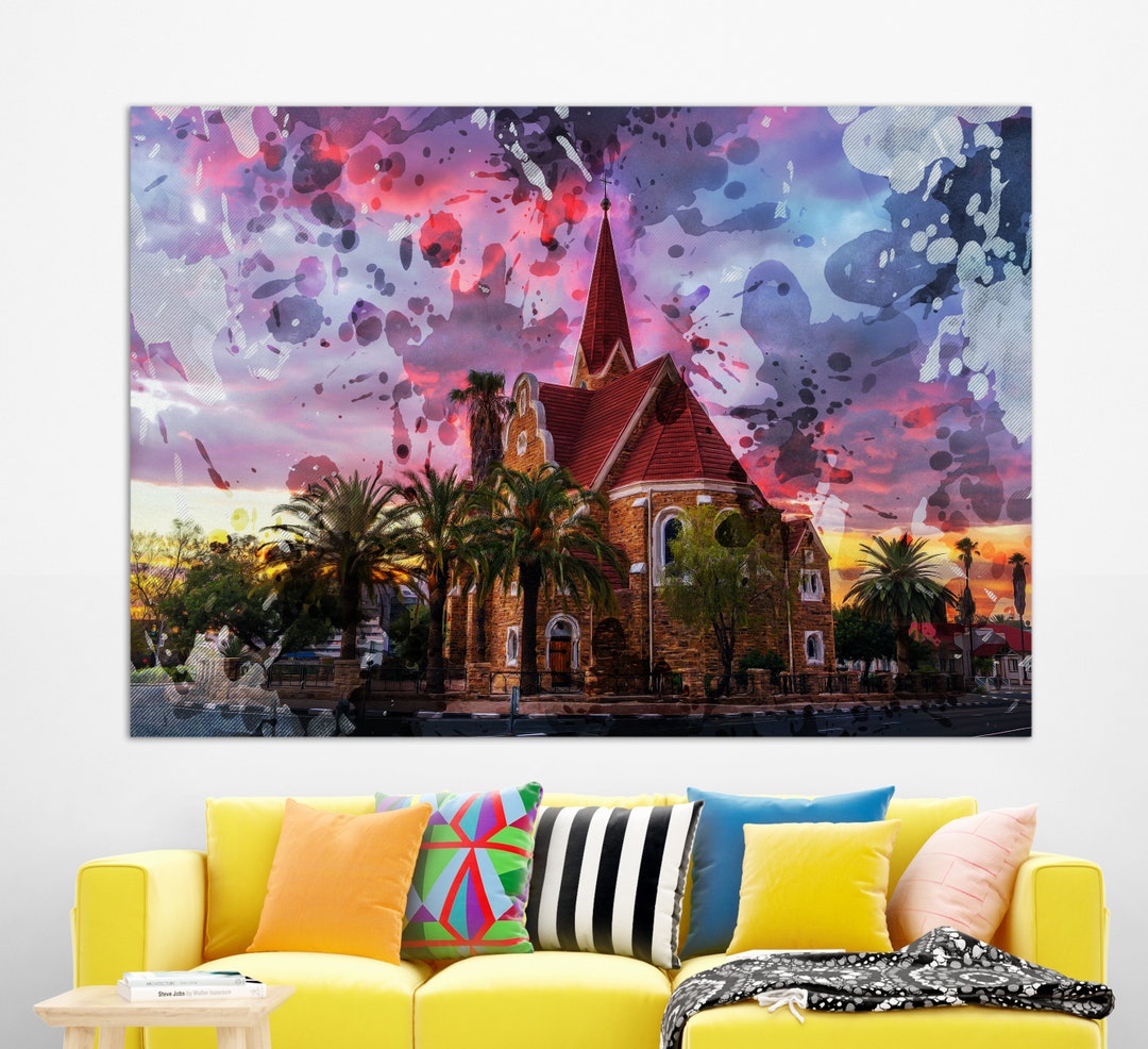 Windhoek Canvas Print, Windhoek Painting, Namibia Wall Art, Namibia