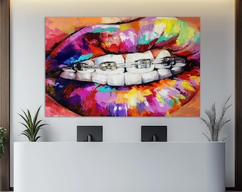 Braces Canvas Print, Orthodontist Wall Art, Orthodontist Gift, Orthodontist Canvas Print, Dentist Gift, Orthodontist Office Decor