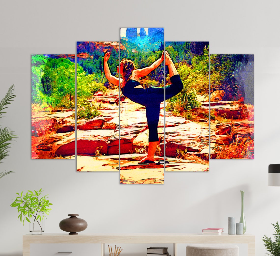 Yoga Wall Art Yoga Canvas Art Open Air Yoga Canvas Print Etsy