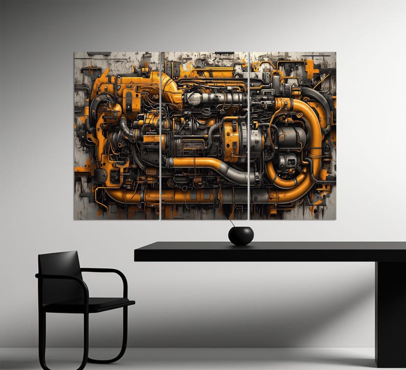 Abstract Engine Canvas Print, Engine Wall Art, Workshop Wall Decor - Etsy