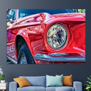 Retro Ford Mustang Canvas Print, Ford Wall Art, Ford Mustang Fan Gift