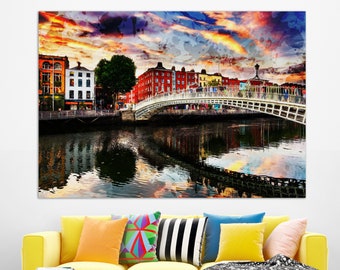 Dublin Canvas Print, Dublin Wall Art, Dublin Painting, Ireland Wall Art