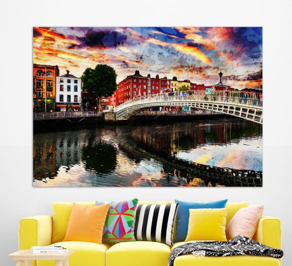 Dublin Canvas Print Dublin Wall Art Dublin Painting Ireland Etsy