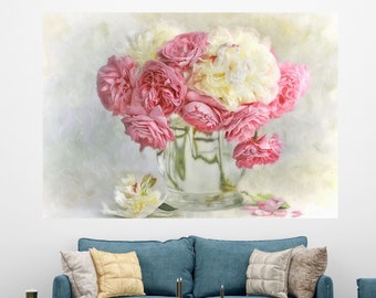 Floral Wall Art, Roses Canvas Print, Flowers Painting, Roses Painting, Floral Wall Decor
