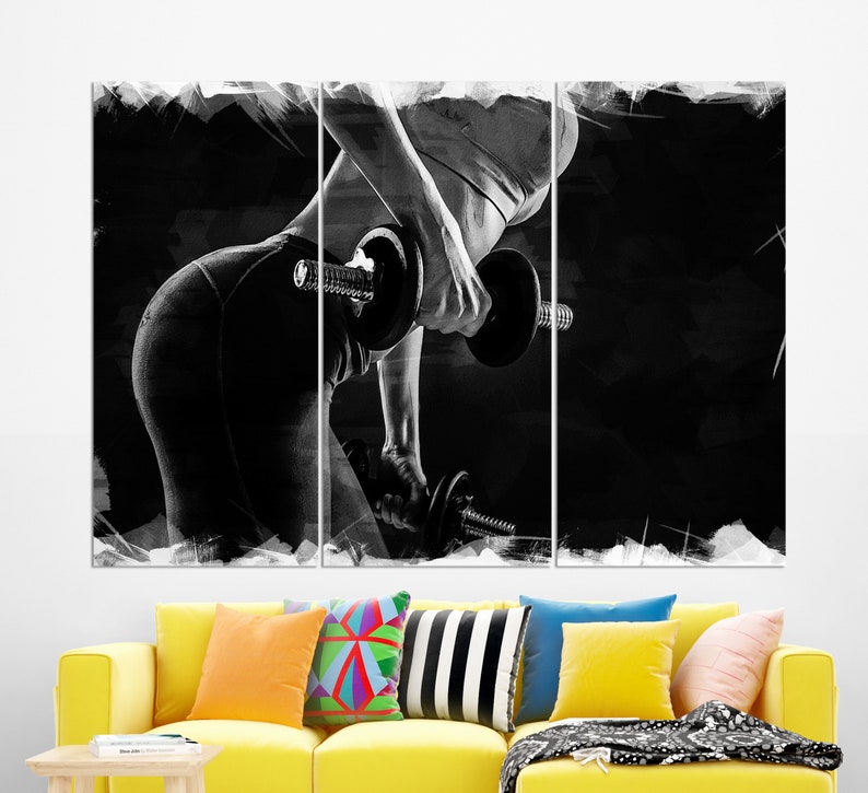 Gym Wall Decor Girl Fitness Wall Art Fitness Canvas Print Etsy