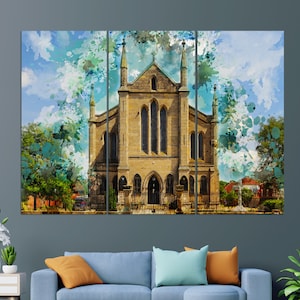 St Anthony&#39;s Catholic Church, Scotland Road, Liverpool, United Kingdom Canvas Print, Liverpool Church Painting, Liverpool Wall Art