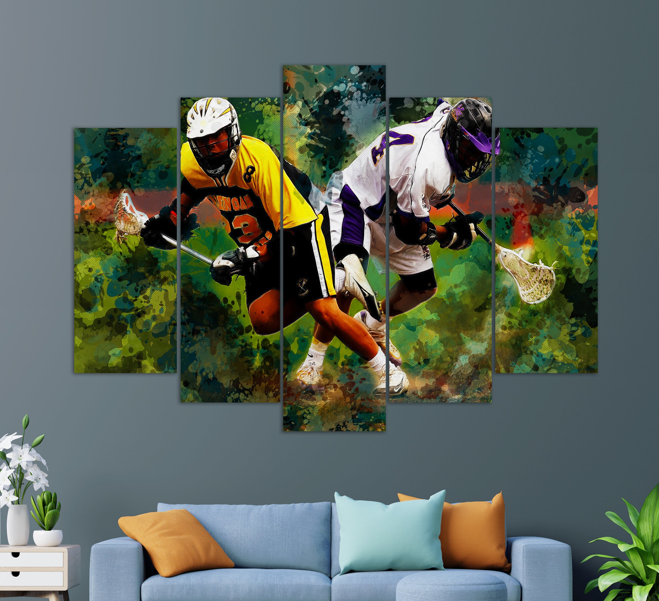 Lacrosse Canvas Print Abstract Lacrosse Wall Art Lacrosse Etsy