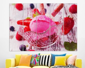 Ice Cream Wall Art, Ice Cream Canvas Print, Ice Cream Print, Cafe Wall Decor, Kitchen Wall Art
