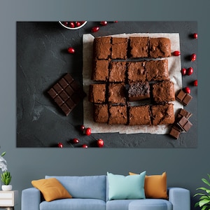 Chocolate Cake Canvas Print, Sweets Wall Art, Sweet Tooth Gift, Kitchen Wall Decor, Pastry Shop Decor, Confectionary Decor, Bakery Wall Art