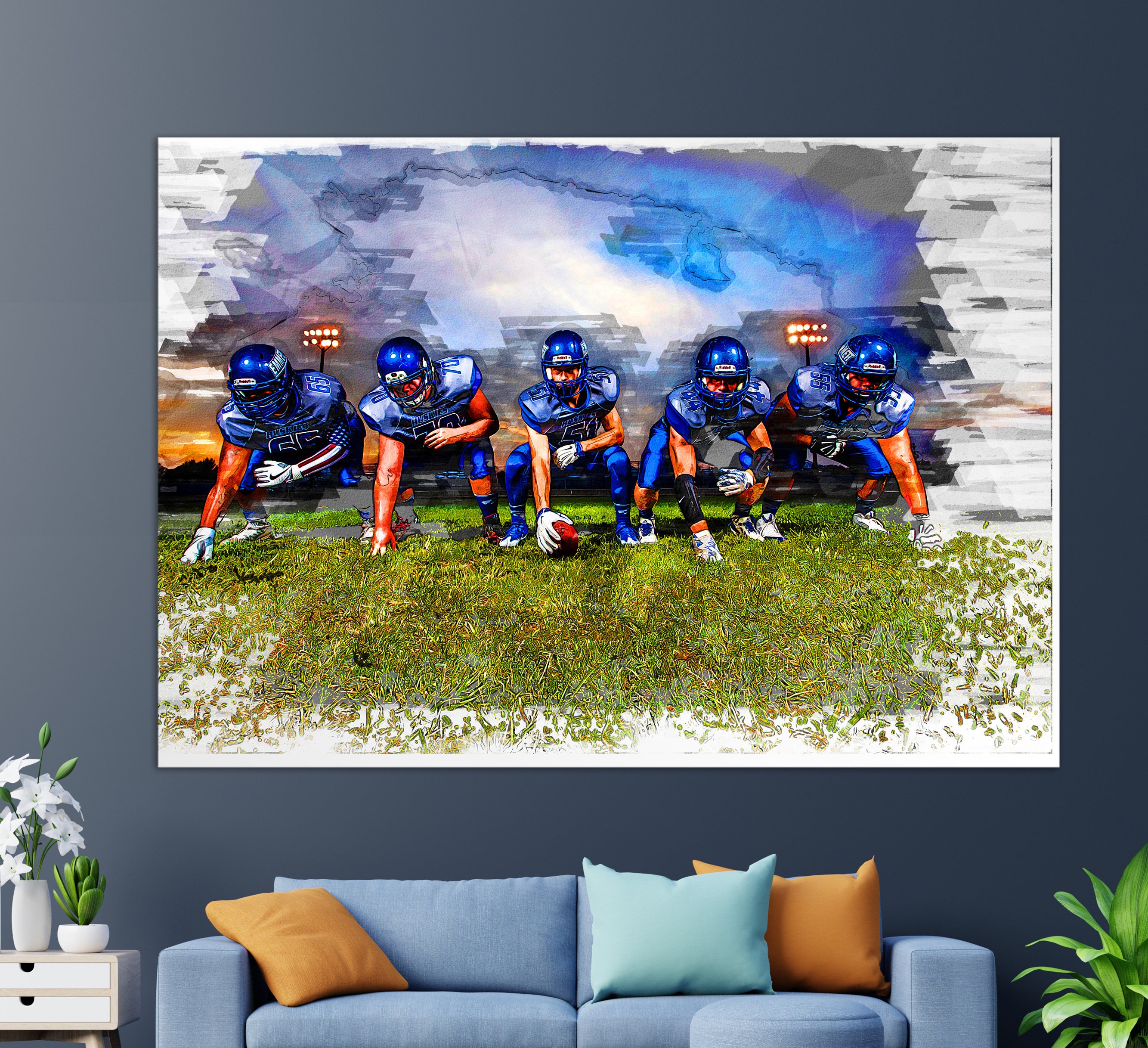 Football Wall Art Football Canvas Print Football Painting Etsy