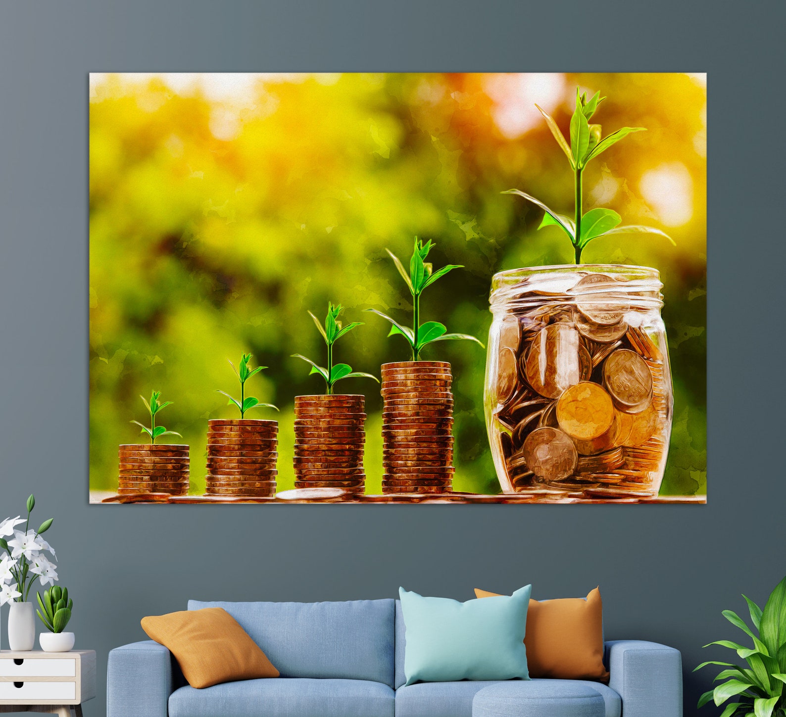 Money Wall Art Money Canvas Print Abstract Money Painting Etsy UK