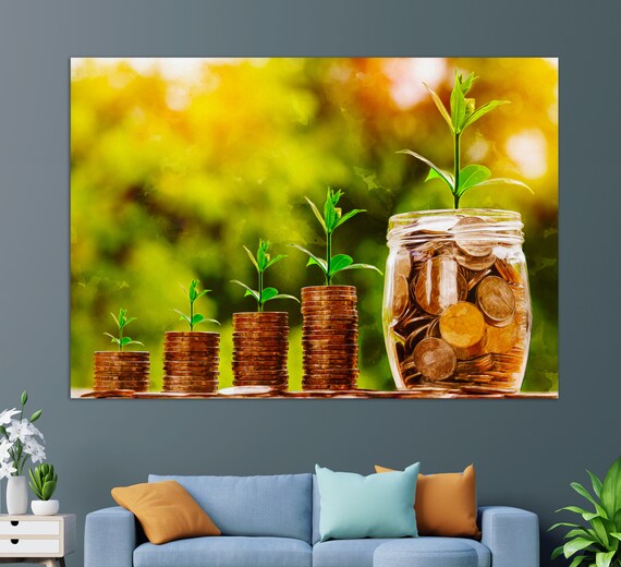 Money Wall Art Money Canvas Print Abstract Money Painting Etsy