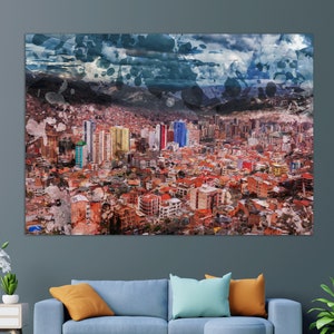La Paz Canvas Print, La Paz Painting, Bolivia Canvas Art, Bolivia Wall Art