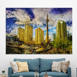 Arte mural de Toronto, impresión en lienzo de Toronto, pintura de Toronto, arte en lienzo de Canadá