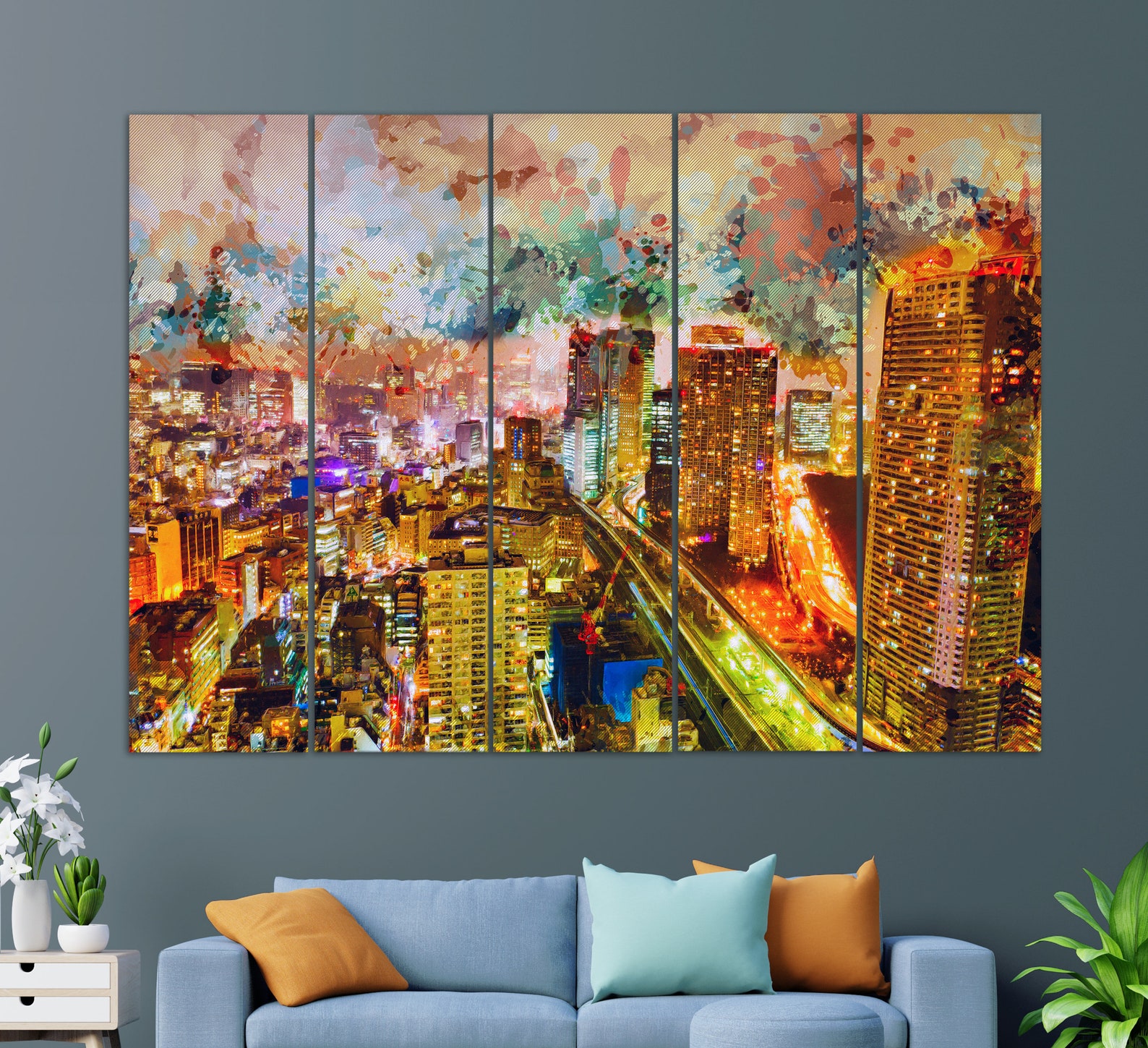 Abstract Tokyo Canvas Print Tokyo Painting Tokyo Wall Art | Etsy