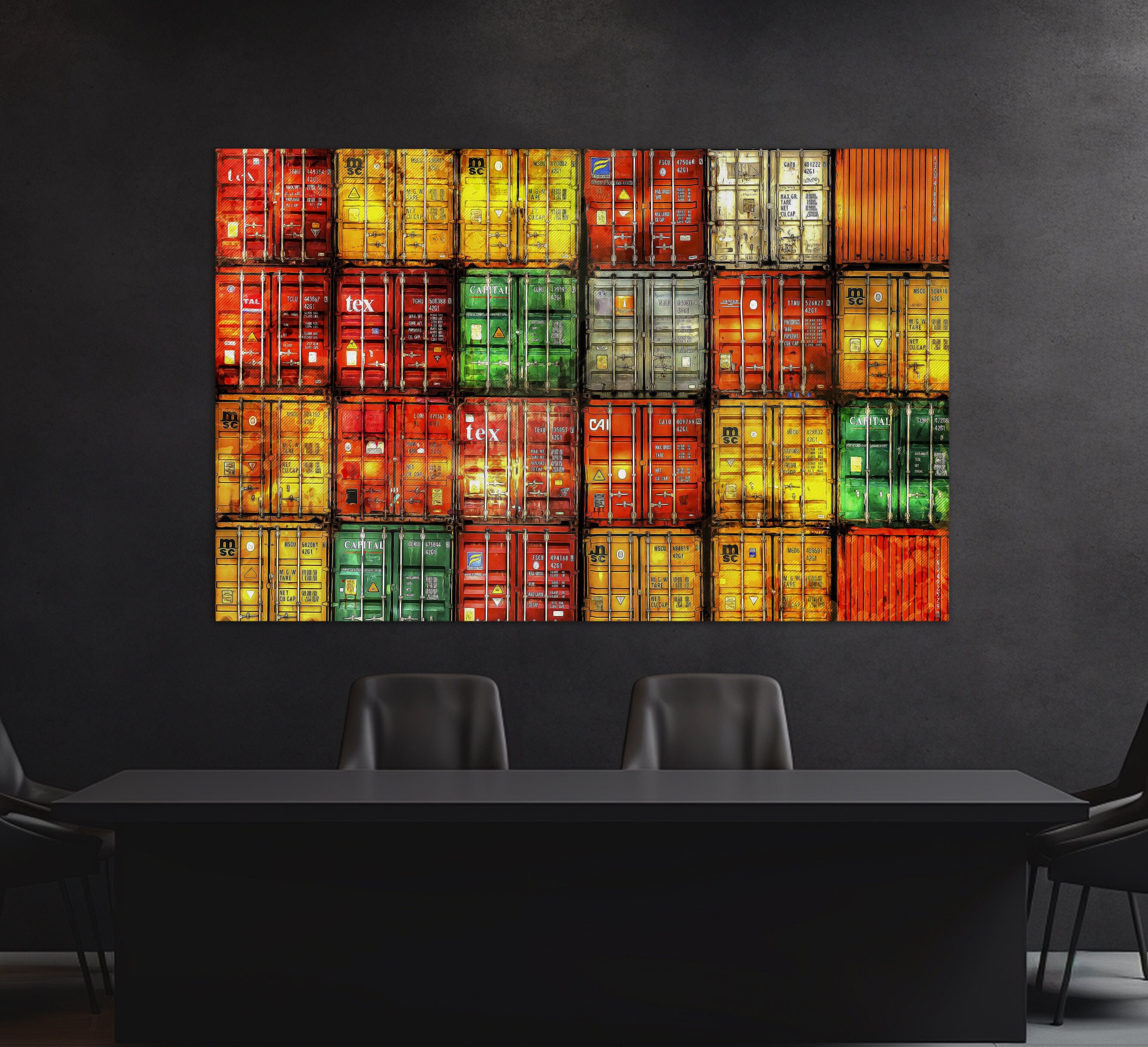 Containers Canvas Print, Cargo Wall Art, Logistics Wall Art, Sailor ...