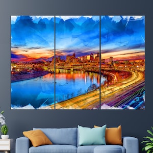 Saint Paul Canvas Print, St. Paul Painting, St. Paul Wall Art, St. Paul Skyline, Minnesota
