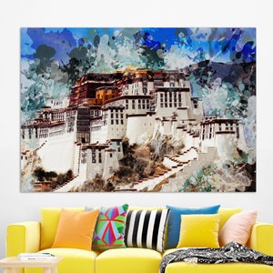 Potala Palace, Lhasa, Tibet, China Wall Art, Potala Palace Painting, China Canvas Art