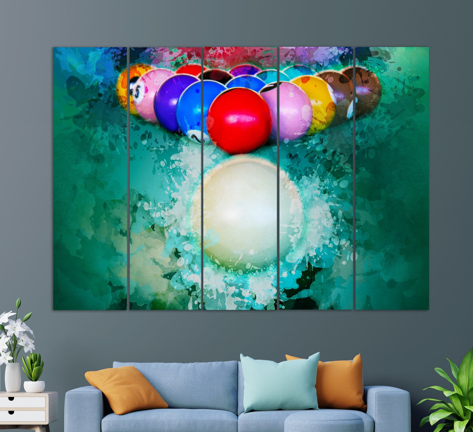 Billiards Abstract Canvas Art Billiard Wall Art Billiard Etsy