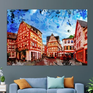 Mainz Canvas Print, Mainz Downtown, Mainz Painting, Mainz Wall Art, Germany Canvas Art