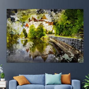 Schwertberg Wall Art, Schwertberg Canvas Print, Schwertberg Castle Painting, Austria Painting image 1