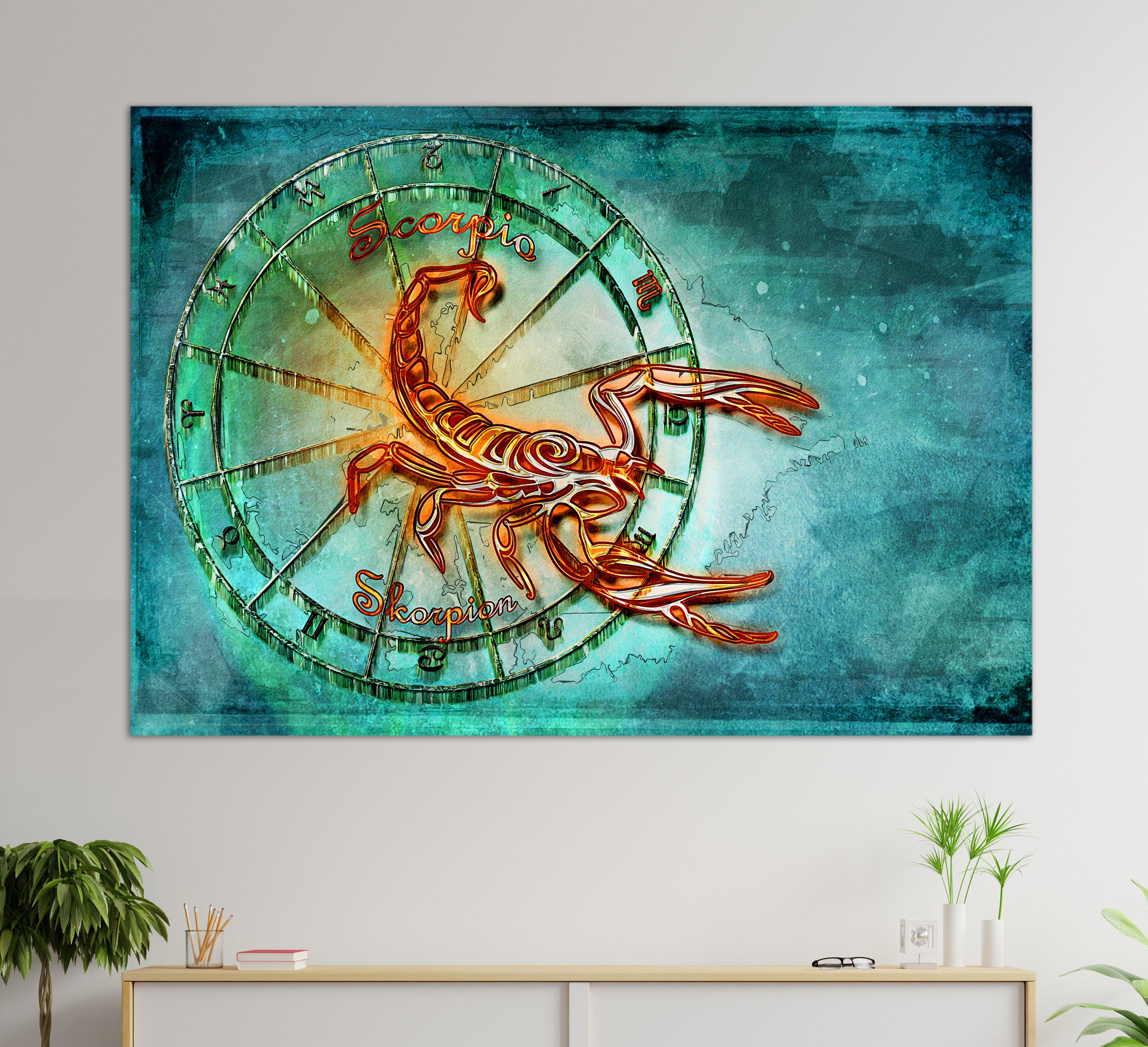 Scorpio Sign Canvas Print Zodiac Wall Art Astrology Wall Etsy