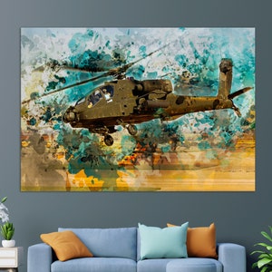 AH-64D Apache Longbow Canvas Print, Military Helicopter Wall Art, Aircraft Wall Art, Pilot Gift