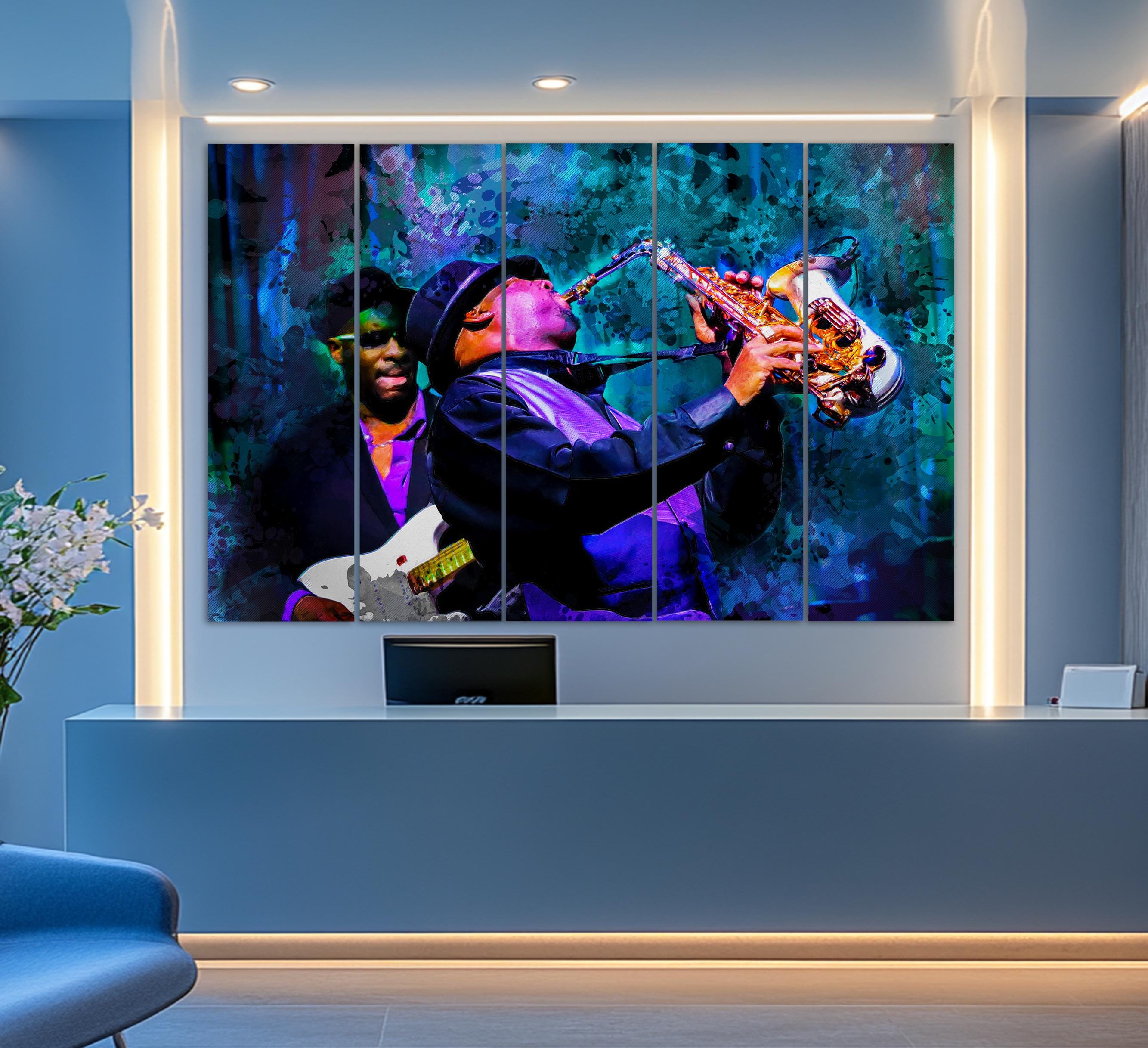 Abstract Jazz Wall Art, Jazz Band Canvas Print, Jazz Band Painting
