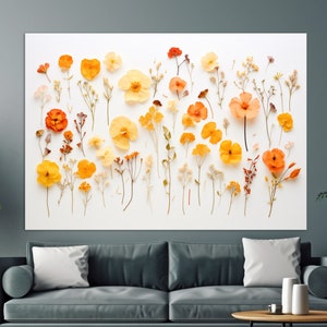 Impresión de lienzo de herbario, arte de pared de biología, decoración de pared minimalista