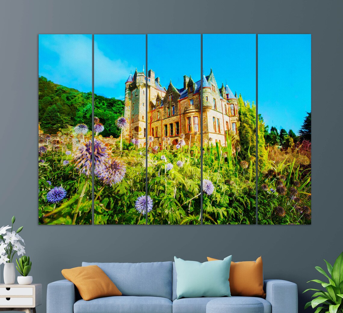 Belfast Castle Canvas Print Belfast Painting Belfast Wall Etsy