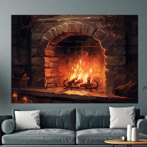 Fireplace Wall Art Etsy