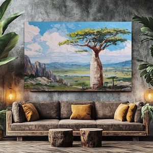 Madagascar Landscape Canvas Print, Canvas Paint Art, Madagascar Wall Art, Living Room Decor, Bedroom Decor, Madagascar Poster