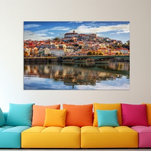 Horizon de Coimbra, impression sur toile Portugal, art mural Portugal, peinture Coimbra, art mural Coimbra, art toile Portugal
