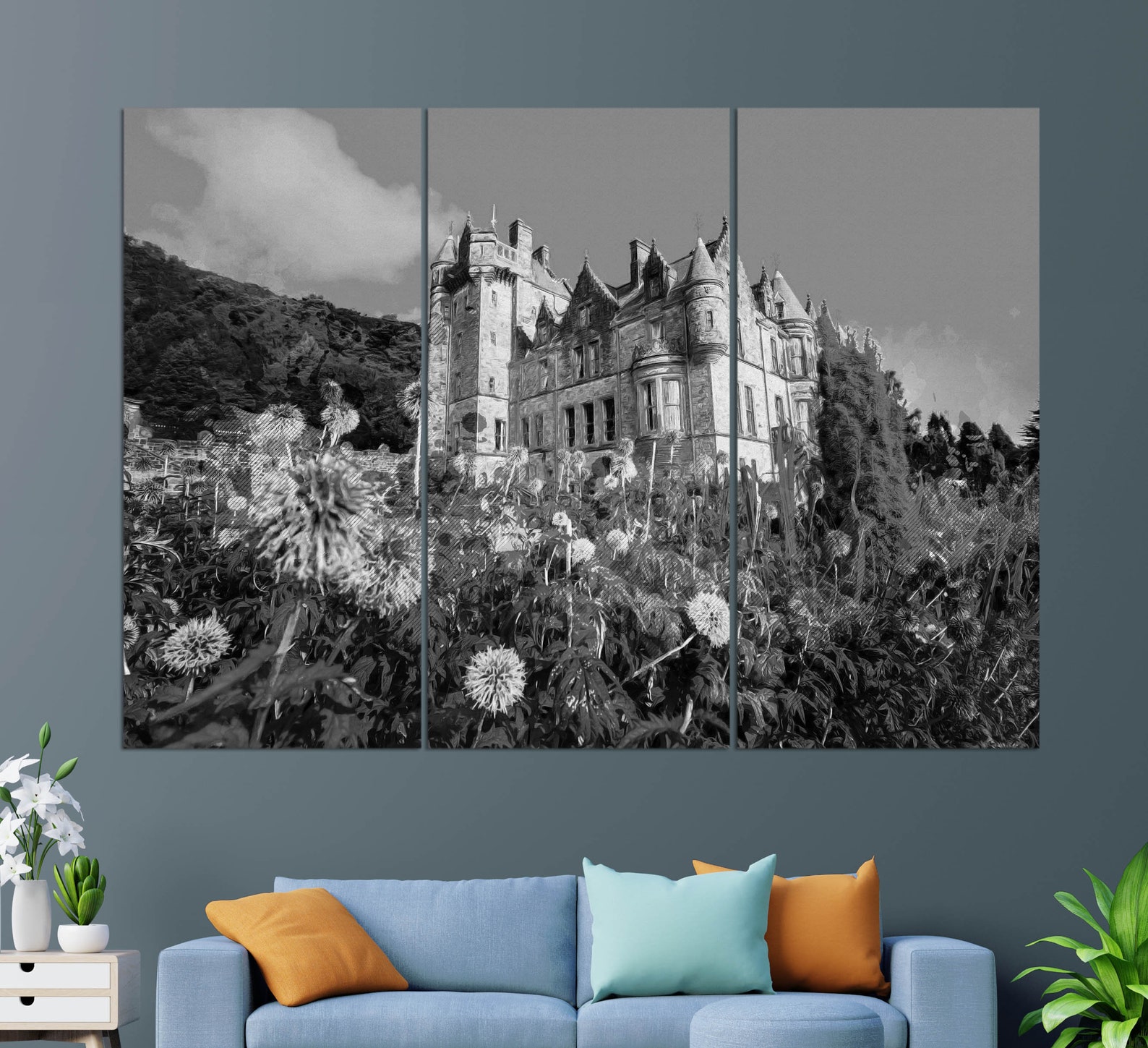 Belfast Castle Canvas Print Belfast Painting Belfast Wall Etsy