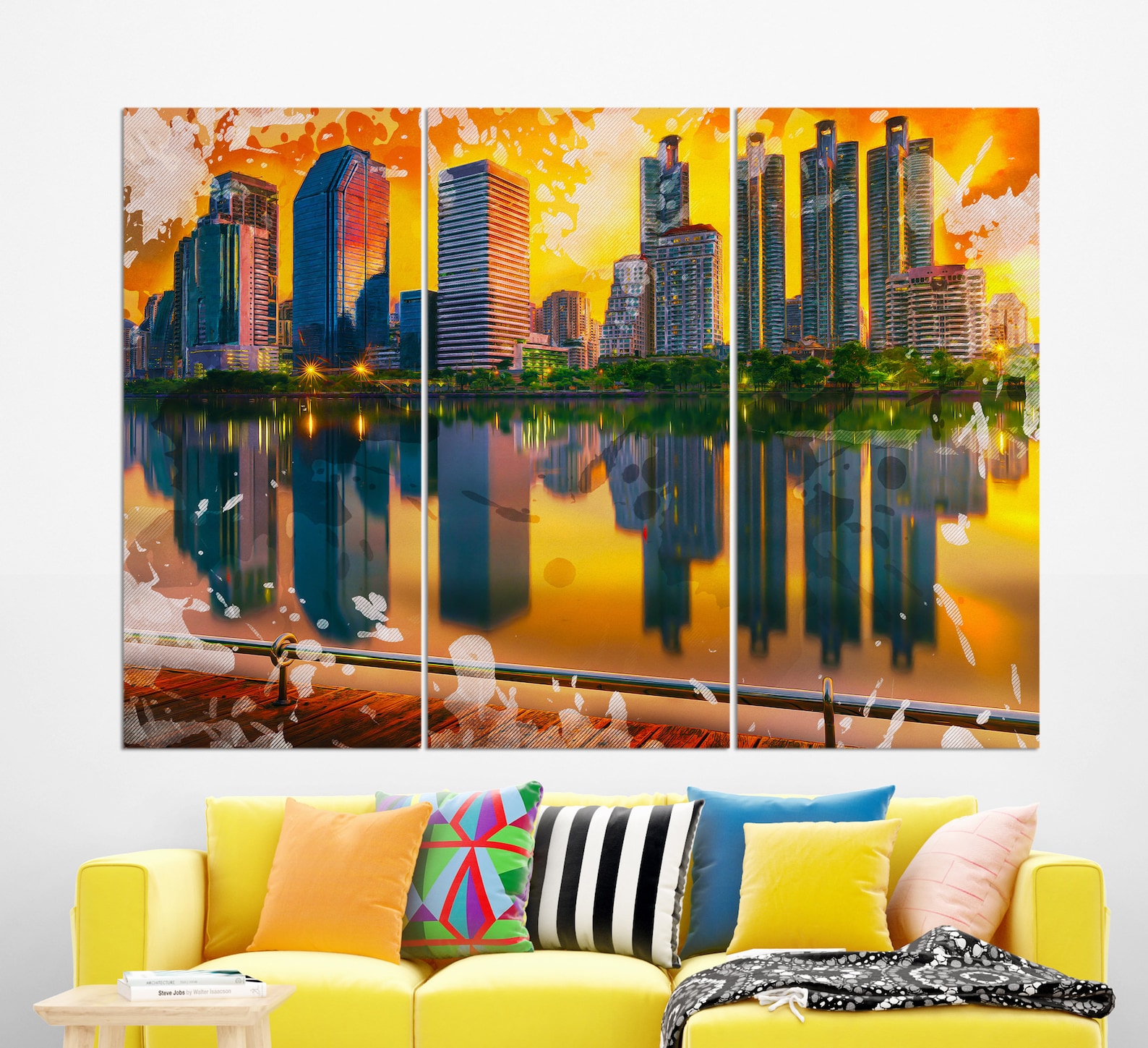Bangkok Canvas Print Bangkok Painting Bangkok Wall Art Etsy
