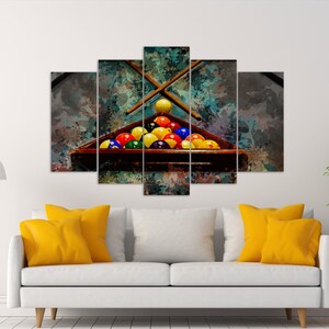 Billiards Wall Art, Billiard Painting, Billiard Canvas Print, Billiard Wall Decor, Billiard Room Decor image 7