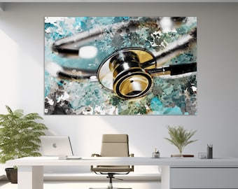 Therapist Gift, Stethoscope Canvas Print, Therapist Wall Art, Doctor Office Decor, Hospital Wall Decor, Doctor Gift