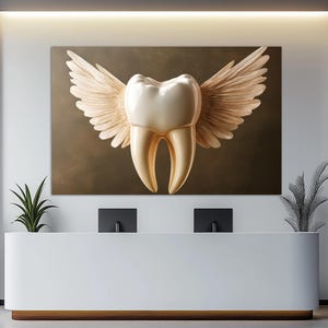 Abstract Tooth Canvas Print, Dentistry Wall Art, Dental Hospital Decor, Dentist Gift, Orthodontist Gift, Dental Wall Art
