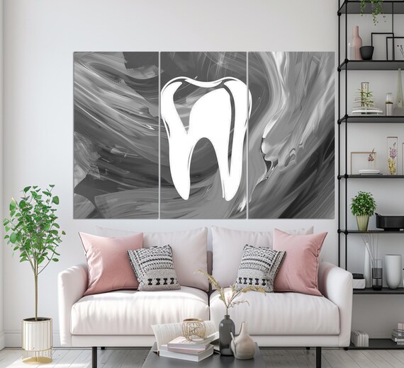 Soins Dentaires Aquarelle Toile Art Mural Impression Dent Médical Art Brosse à Dents Clinique Dentaire Décor Cadeau Dentiste Dentiste Bureau Salon Chambre Home Decor 70x100cm Sans Cadre