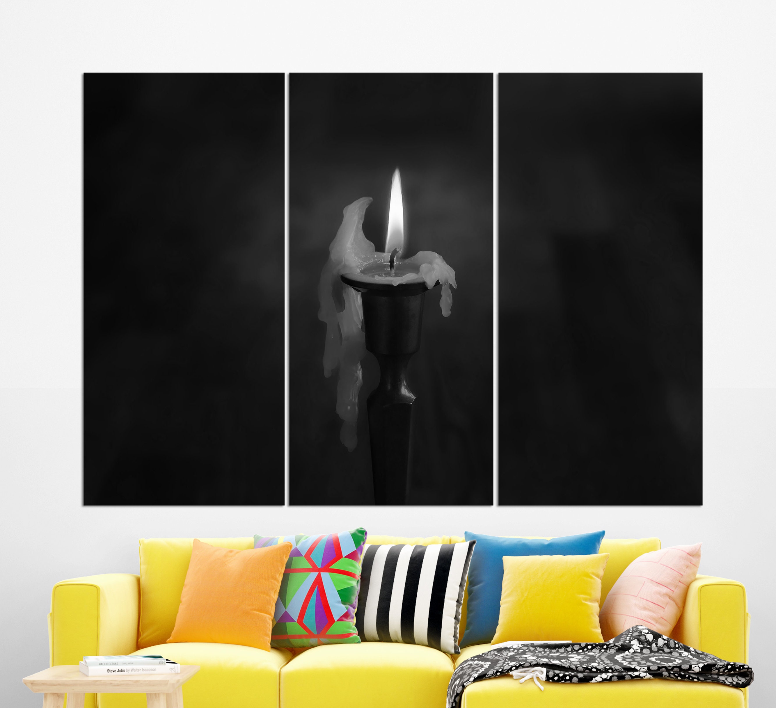 Candle canvas wall art deals