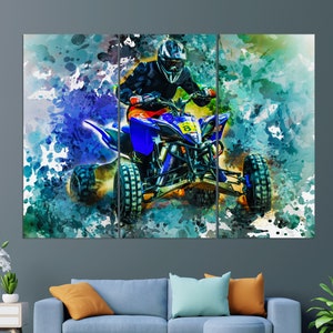 Quad Bike Canvas Print, ATV Wall Art, Biker Gift, Extreme Sports Canvas Art, Quad Bike Wall Art