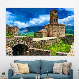Albania Wall Art, Gjirokaster Canvas Print, Albania Canvas Art, Albania Painting, Gjirokaster Print