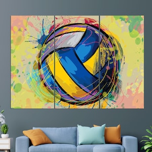 Volleyball Wall Art, Volleyball Canvas Print, Volleyball Painting, Volleyball Ball Print
