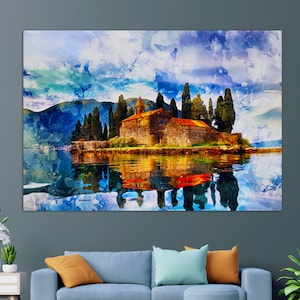 Kroatien Wandkunst, Perast Leinwanddruck, Perast Malerei, Kroatien Leinwandkunst