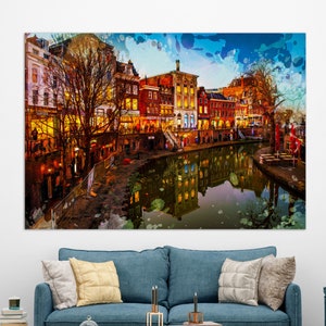 Utrecht Canvas Print, Utrecht Painting, Utrecht Wall Art, Netherlands Canvas Art