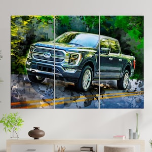 Ford F 150 Canvas Print, 2021 Ford F150 Painting, Ford Wall Art, Ford Fan Gift
